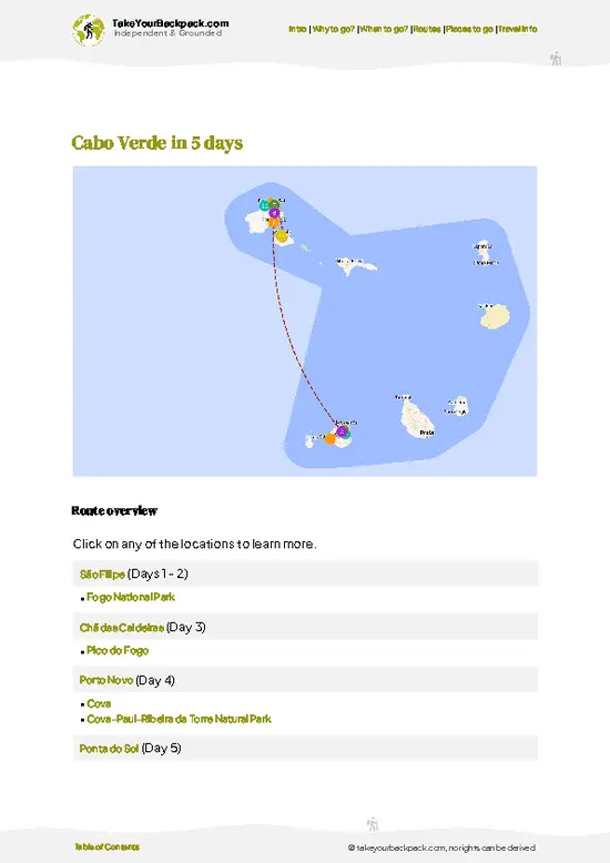 example page 4 from our offline Travel Guide for Cabo Verde